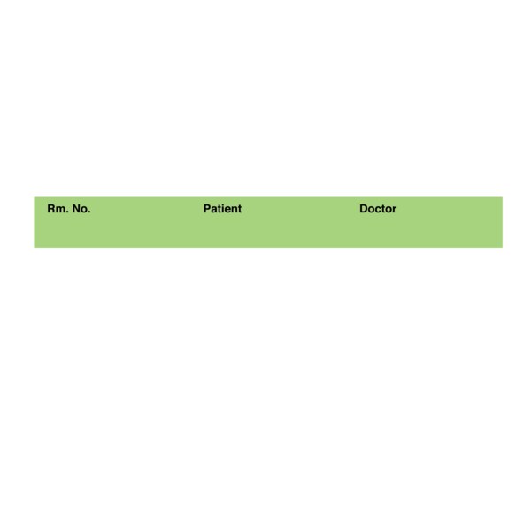 Printed Chart Tape - Rm No Patient Doctor 1/2 Lime w/Black, PK6